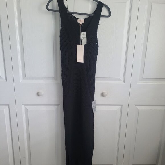 NWT CIEBOON Sleeveless Knit Dress Midi Black Size S - Picture 2 of 7